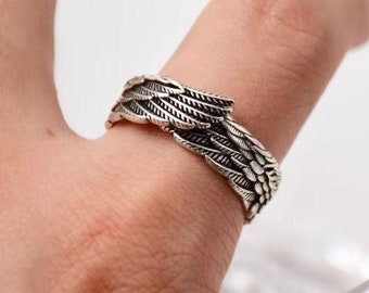 Wings Ring • Adjustable Guardian Angel Wings Ring • 925 Sterling Silver Ring • Men Ring • Angel Wing Ring For Her • Gift for Women and Men