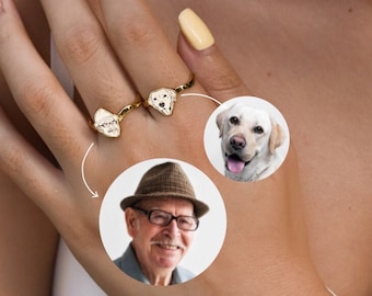 Haustier Ring •Foto Ring •Gravur Ring für Hunde •Tier Erinnerungsring •Geschenk für Tierliebhaber