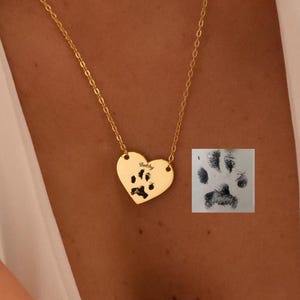Paw Print Necklace • Pet Lover Gift • Your Actual Pet Paw Print Necklace • Custom Pet Necklace•Dog Necklace •Dog Paw Necklace• Memorial Loss