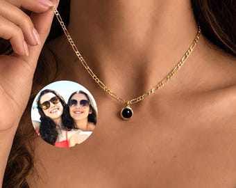 Personalized Bubble Projection Necklace • Photo Necklace • Custom Photo Pendant • Memorial Remembrance Jewelry • Birthday Gift for Her