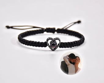 Photo Bracelet • Personalized Projection Picture Bracelet for Men • Memorial Jewelry • Father day Gift, Gift for Him • Boyfriend Bracelet