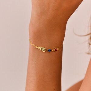 Änglavingearmband med födelsesten • Änglavingearmband med födelsesten • Minnesvingearmband för mamma • Förlust av närstående • Missfallssmycken bild 4