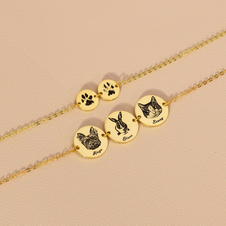 Pet Portrait Custom Bracelet • Personalized Pet Portrait Bracelet • Custom Engraved Bracelet•Pet Loss Gift • Pet Adoption Gifts•Dog Mom Gift