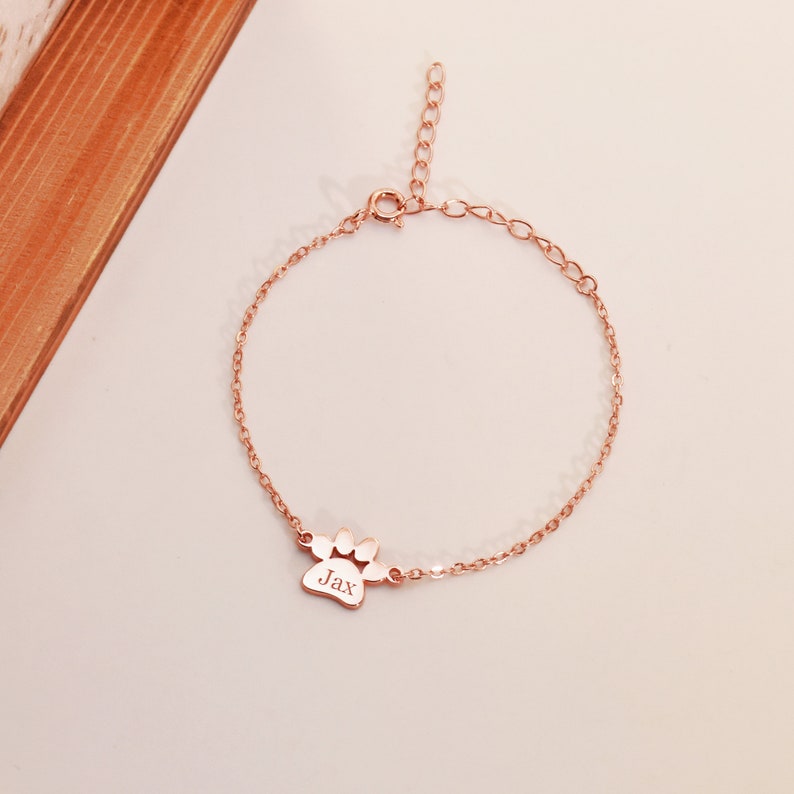 Armband mit Pfote Namen Armband Hund/Katze Armband Personalisierter Schmuck Tierfreundlicher Schmuck Geschenk für Tierliebhaber Geschenk für Tierliebhaber Geschenk zum Muttertag Bild 6