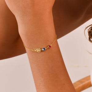 Änglavingearmband med födelsesten • Änglavingearmband med födelsesten • Minnesvingearmband för mamma • Förlust av närstående • Missfallssmycken bild 7