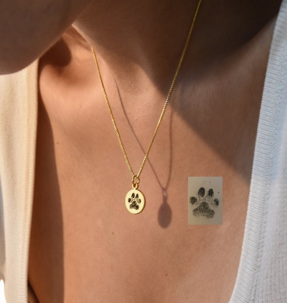 Etsy paw print necklace clearance