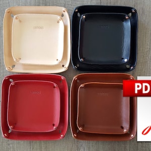Leather Valet Tray Template Pattern Guide two pattern size Digital PDF decorative tray, Home Office Décor DIY Make leather crafting pattern