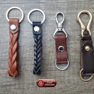 PDF Keychain patterns leather Key Fob Template Make self braided keyring pattern guide, easy leather accessories template DIY mini gifts