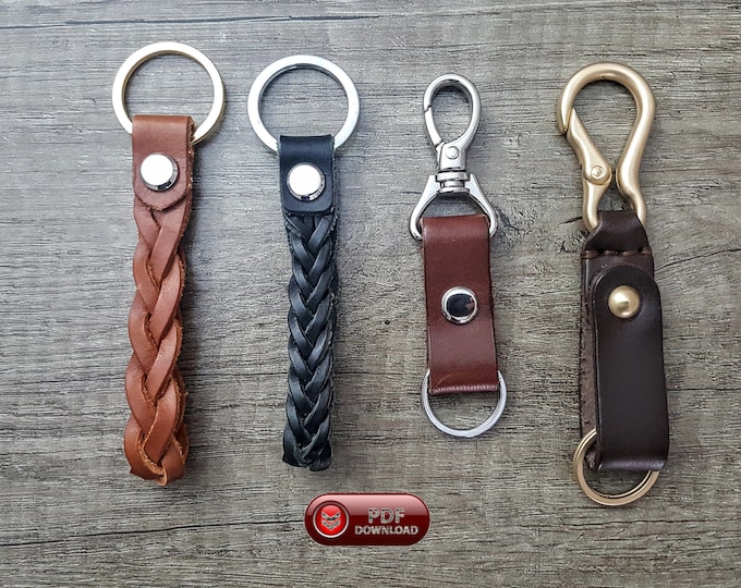 PDF Keychain Patterns Leather Key Fob Template Make Self Braided ...