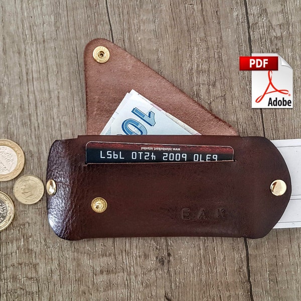 Origami Multi poche 2 modèle de portefeuille, portefeuille à rabat non cousu bricolage faire des modèles de porte-cartes en cuir pdf portefeuilles en cuir artisanat