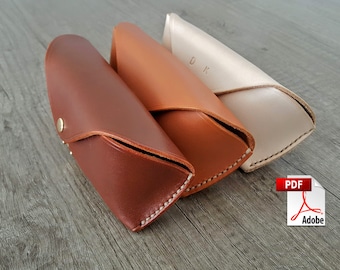 Sunglasses case Pattern Glasses purse template, PDF Leather sunglasses cover stitched sunglass bag make, Eyewear Cover Leather crafting DIY