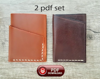 PDF Origami leather wallet pattern Digital flap fold wallet Make Leather card case template different pattern mini wallet DIY leather crafts
