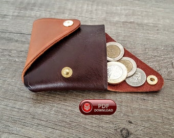 Origami wallet PDF non stitch Leather coin case template download Key pouches Patterns DIY Leather coin purses make hand craft gift ideas