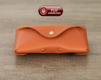 Patrón de funda de cuero para gafas de sol, plantilla de estuche grande para gafas de sol de origami, fabricación de monederos plegables para gafas, estuches de cuero para gafas y accesorios.