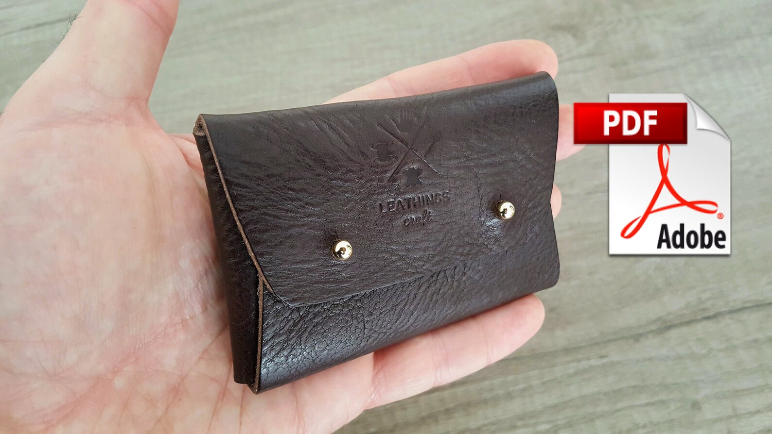 Card wallet pattern PDF Leather Business Card case make Etsy