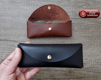 Glasses case template PDF Leather non stitch sunglasses Pattern PDF multiple side origami fold sun glasses holder make Eye glass cover DIY