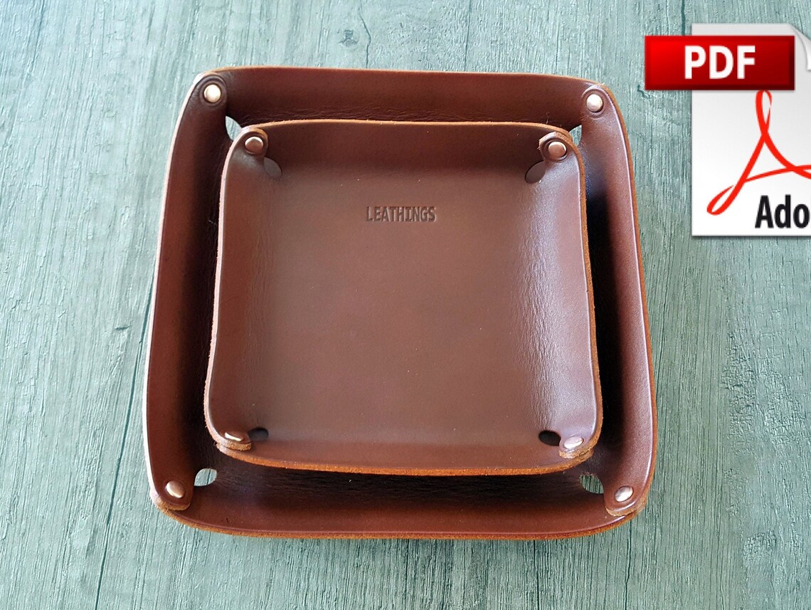 Leather Valet Tray Template Pattern Guide Two Pattern Size Digital PDF