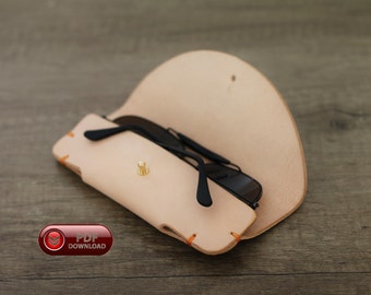Slim sunglasses cover pattern leather glasses case template RayBan Aviator Case PDF sunglass purses make Eyewear pouch leather handcraft DIY