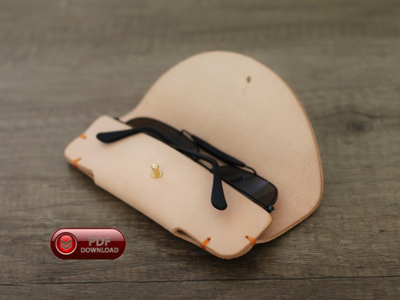 Slim sunglasses cover pattern leather glasses case template RayBan Aviator Case PDF sunglass purses make Eyewear pouch leather handcraft DIY