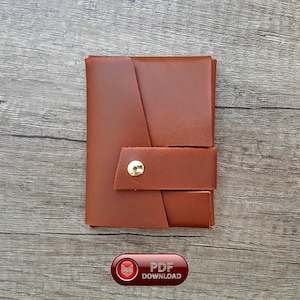 Patrón de billetera de cuero, plantilla de billetera sin costuras de origami, estuche para tarjetas de crédito en pdf, haga su propio tarjetero, patrones de cuero artesanales