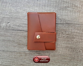 Leather wallet pattern, origami non stitched wallet template, pdf credit card case make your self card holder, handcraft leather patterns