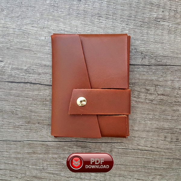 Modèle de portefeuille en cuir, modèle de portefeuille origami non cousu, étui pour carte de crédit pdf faites votre propre porte-carte, motifs en cuir artisanaux