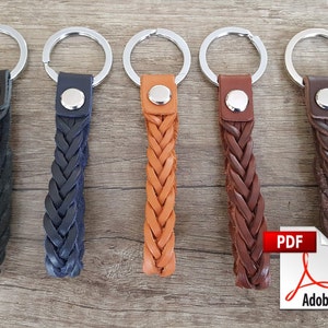 PDF Keychain Patterns Leather Key Fob Template Make Self Braided ...