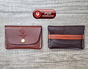 PDF Leather wallet pattern, credit card case templates, do it yourselves leather accessories digital leather wallet downloadable card holder