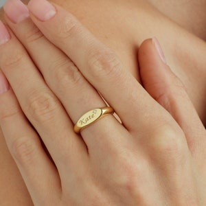 14k Gold Diamond Name Ring, Dainty Birthstone Name Ring, Sterling Silver Delicate Ring, Christmas Gift, Gifts for Her, Birthstone Jewelry