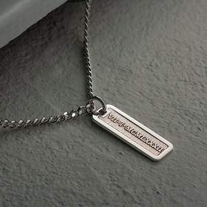 Verfijn je look met gepersonaliseerd 925 sterlingzilver, herenketting, herenketting, staafketting, aangepaste staafketting
