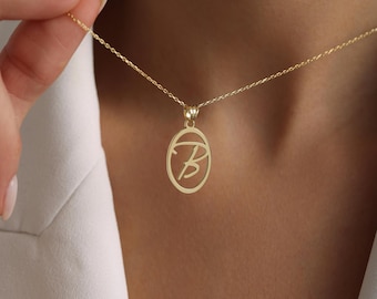 Personalized Sterling Silver Initial Necklace: Minimalist Letter Pendant