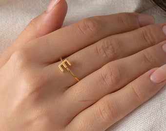 Personalized Initial Ring, Custom Letter Ring, Gift for Her