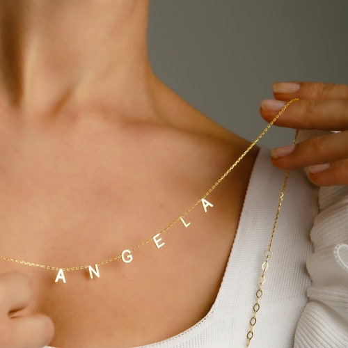 Personalized Space Letter Necklace 