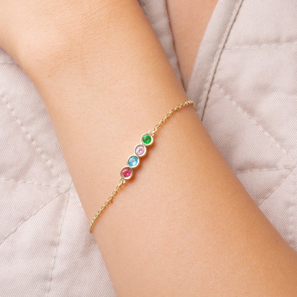 Custom Birthstone Bracelet: Personalized Gems for Every Month, Crafted with Love, Handcrafted Birthstone Bracelet, Delicate Bracelet