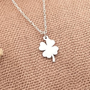 Mini Four Leaf Clover Necklace. Christmas Gift, Lucky Clover necklace, four leaf clover necklace, handmade jewelry, 4 leaf clover necklace, gifts for her, dainty necklace, shamrock necklace, gold clover necklace, silver necklace, dainty gold necklace