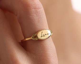 Custom Name Ring, Name Ring, 18K Gold Plated Name Ring, Birthday Gift for Her, Christmas Gift, Gift for Mom