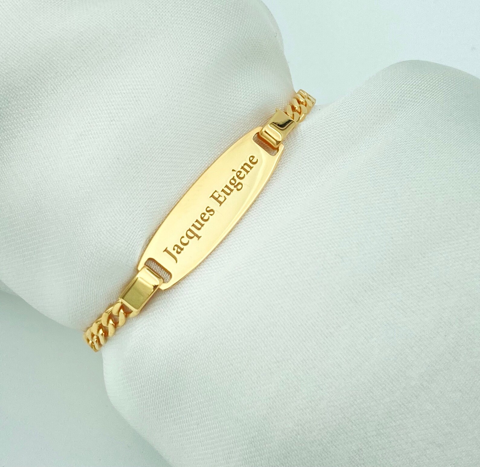 14k Solid Gold Baby ID Bracelet New Baby Gifts 925 Sterling Etsy