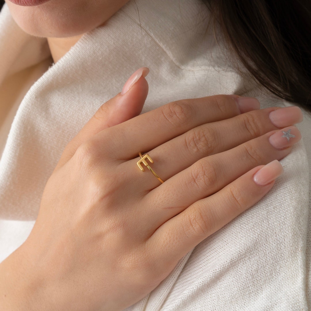 Personalized Letter Ring, Name Ring, Custom Letter Ring, Custom Initial ...