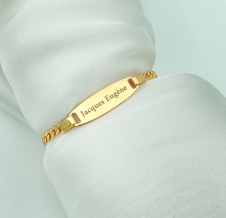 14k Solid Gold Baby ID Bracelet New Baby Gifts 925 Sterling Etsy