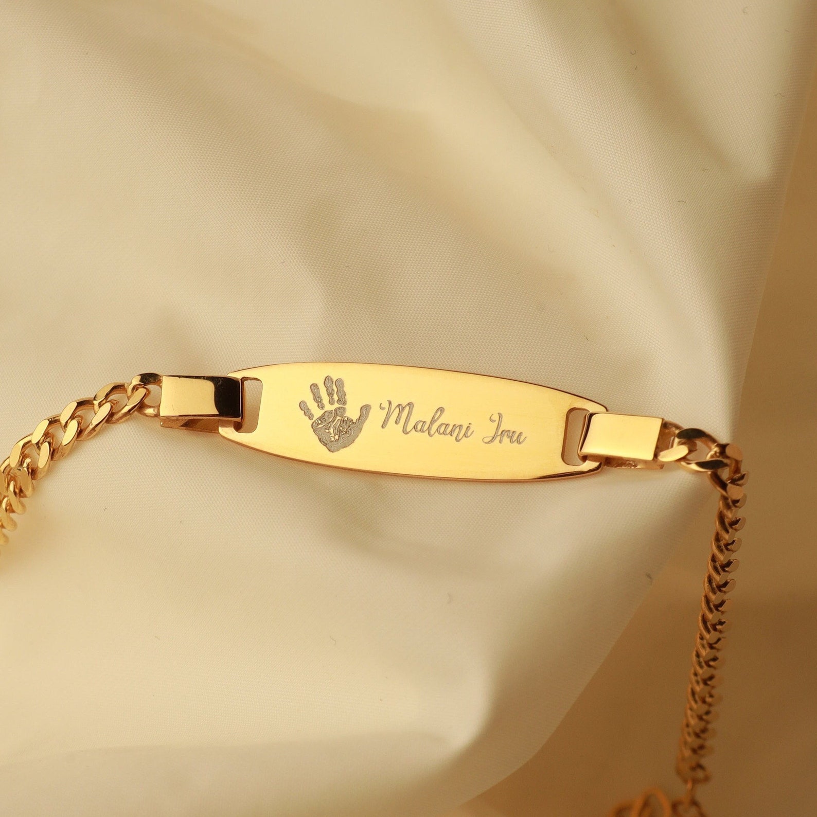 Gold id bracelet baby Outlet
