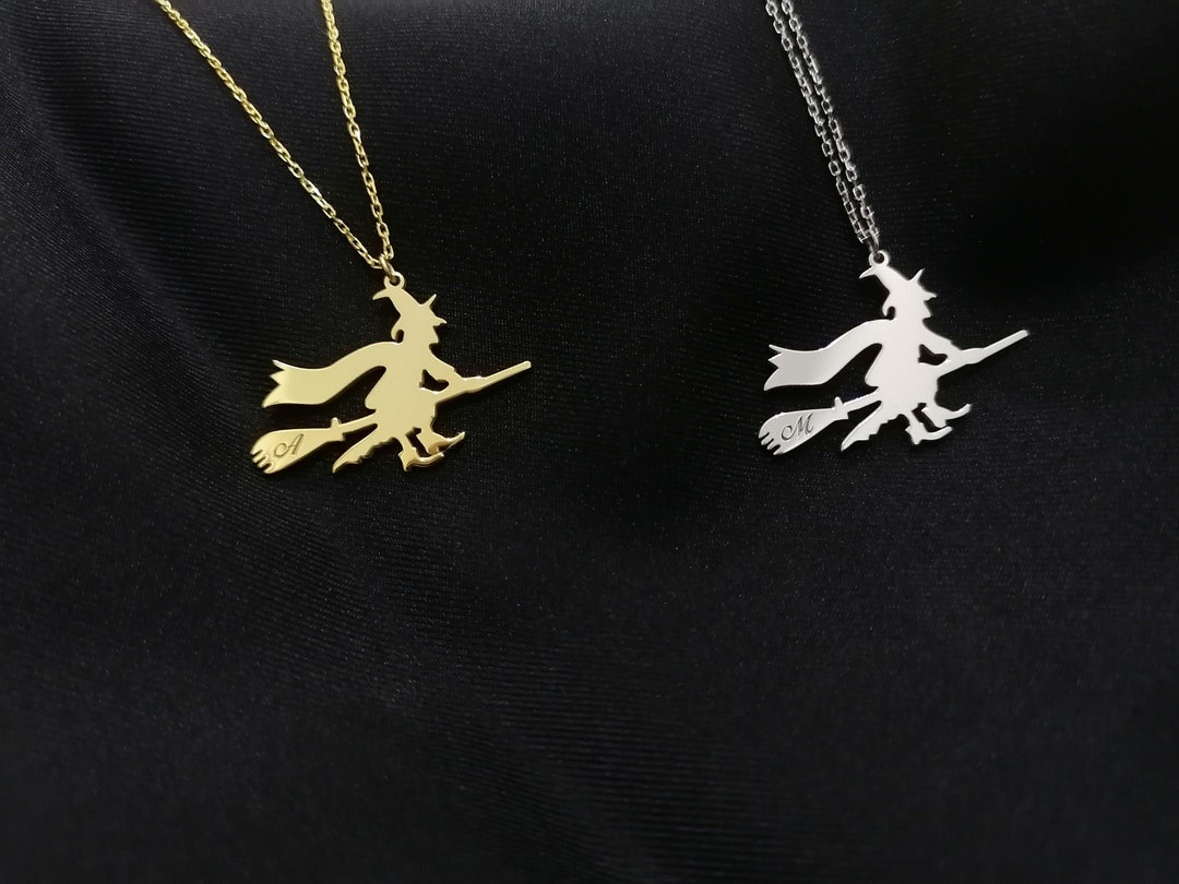 Personalized Witch Necklace: Sterling Silver or 14k Gold Christmas ...