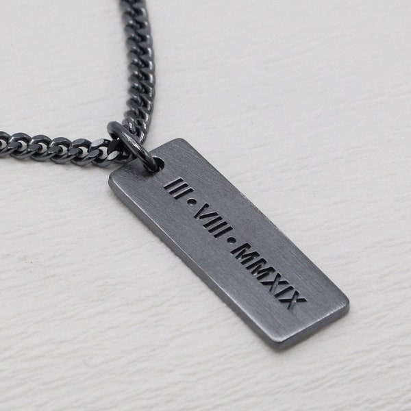 Engraved Custom Necklace for Men-Customized Necklace - Custom Fathers Day Gift - Personalized Engraved Necklace