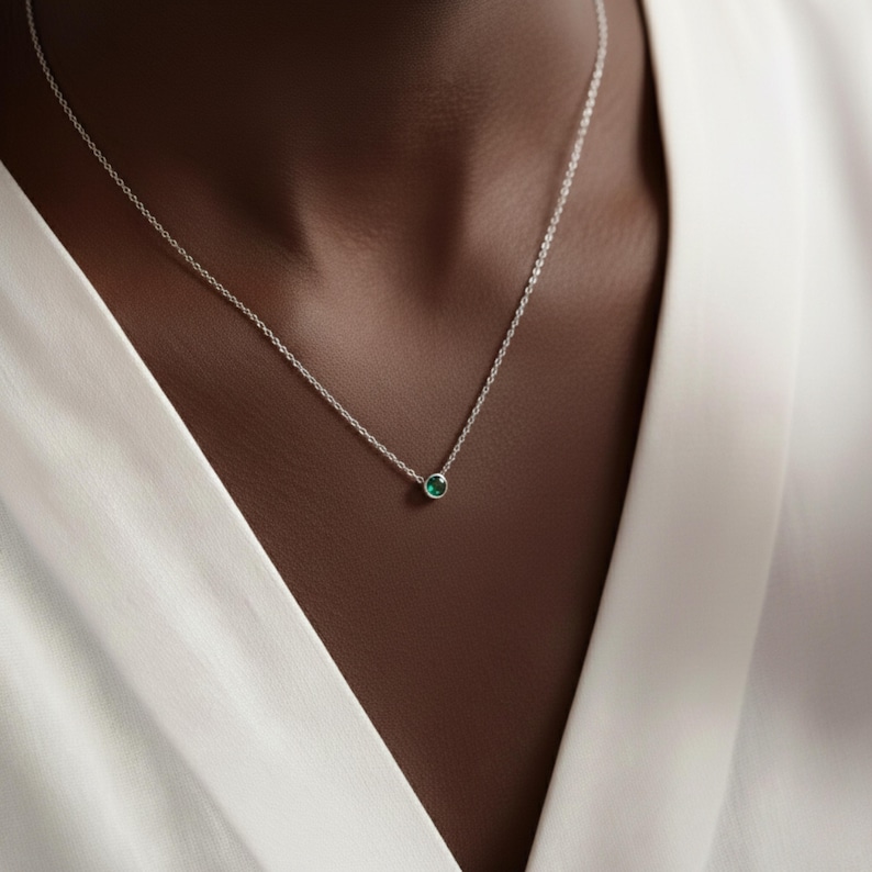 Family birthstone necklace with multiple gemstones, meaningful personalized gift.