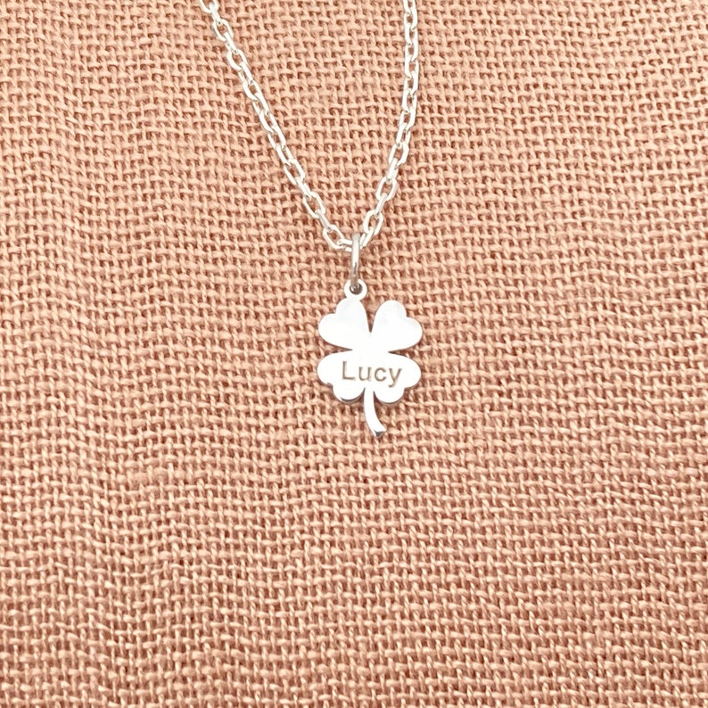 Mini Four Leaf Clover Necklace. Christmas Gift, Lucky Clover necklace, four leaf clover necklace, handmade jewelry, 4 leaf clover necklace, gifts for her, dainty necklace, shamrock necklace, gold clover necklace, silver necklace, dainty gold necklace