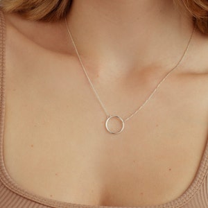 Circle Necklace in 14k Gold, Karma Necklace, Round necklace, Dainty Necklace, Layering Necklace, Minimalist Necklace, 925 Sterling Silver
