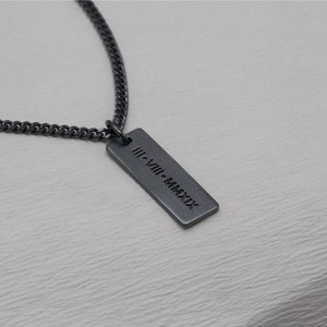 Engraved Custom Necklace for Men-Customized Necklace Custom Fathers Day Gift Personalized Engraved Necklace image 5