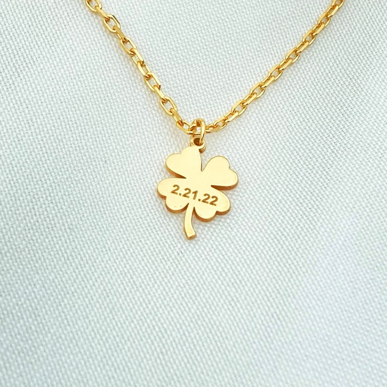 Mini Four Leaf Clover Necklace. Christmas Gift, Lucky Clover necklace, four leaf clover necklace, handmade jewelry, 4 leaf clover necklace, gifts for her, dainty necklace, shamrock necklace, gold clover necklace, silver necklace, dainty gold necklace