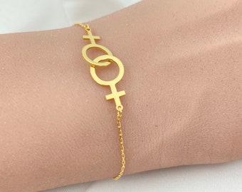 Lesbian Bracelet, Double Venus Bracelet, LGBTQ Pride,Pride Bracelet,Gay Bracelet,Christmas Gifts for Her, Queer Bracelet