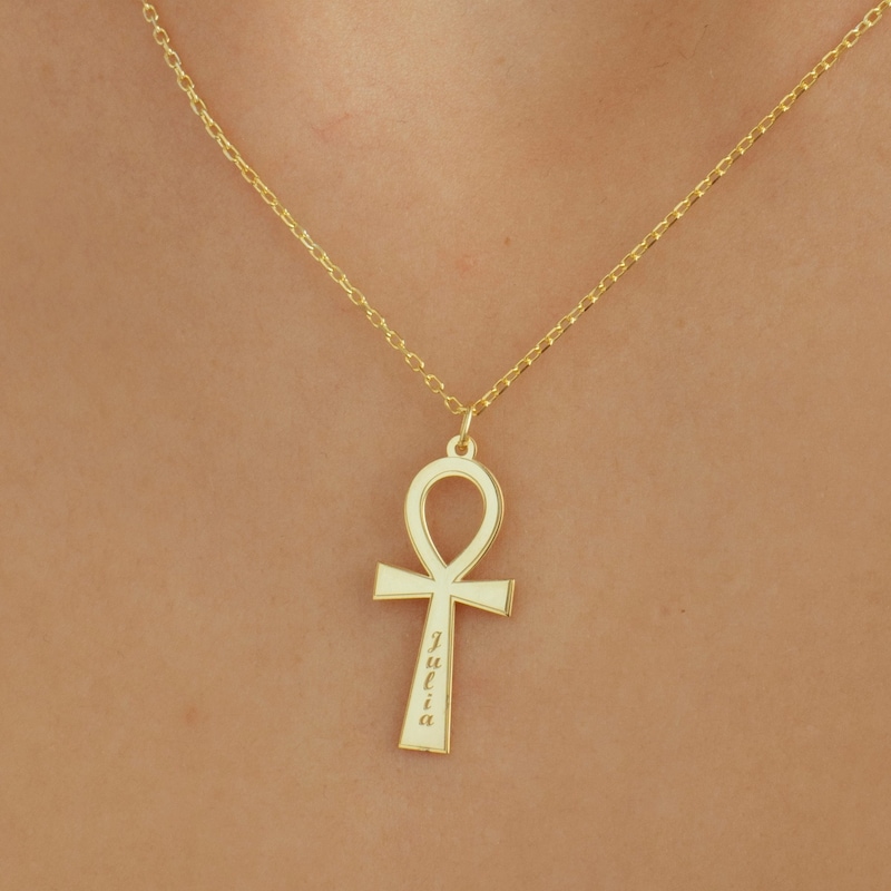 Gold Ankh Necklace,925 Silver Ankh Necklace,Adinkra Ankh Pendant,Antique Egypt Jewelry, Handmade Jewelry,Gifts for Her, Ankh Pendant