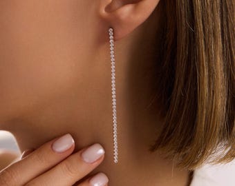 Sterling Silver Tennis Earrings: Dainty Tennis Jewelry
